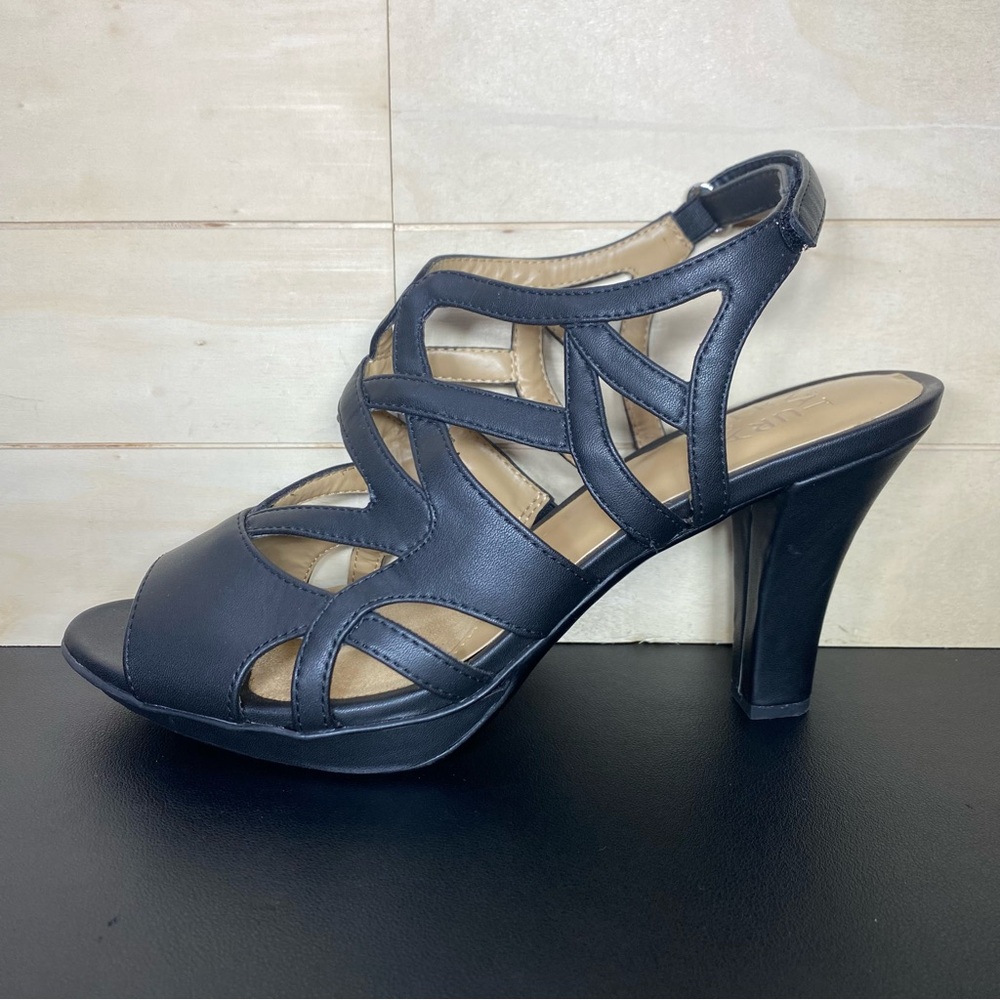 Naturalizer Dakota Black Heels Women's Size 10 Shoes M Faux Leather Pumps - Picture 4 of 10